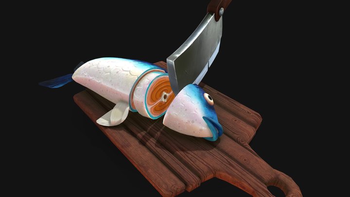 Fish cutting board 3D Model