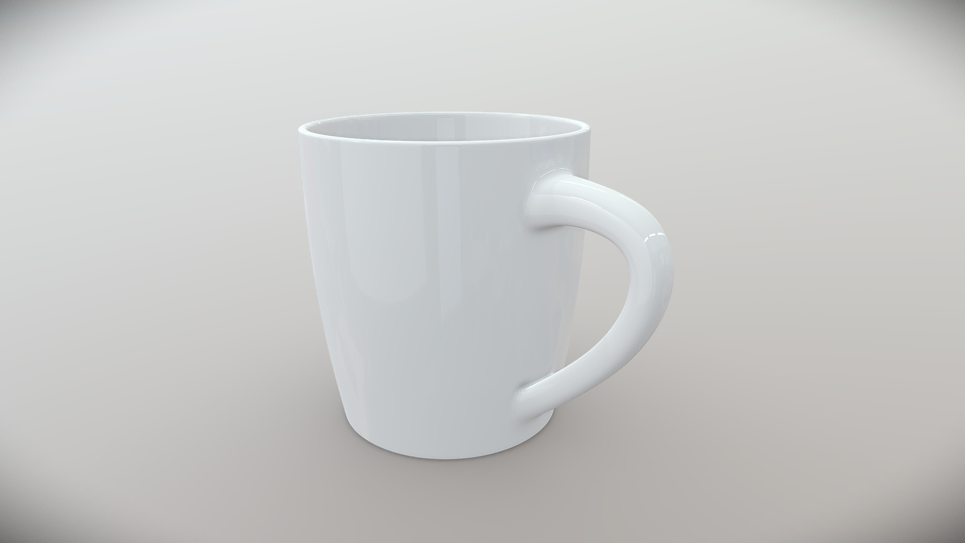 3D model MUG – CUP - This is a 3D model of the MUG - CUP. The 3D model is about a white mug with a handle.
