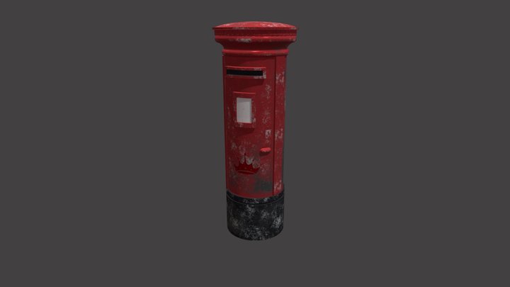 British Post Box (Game Res) 3D Model