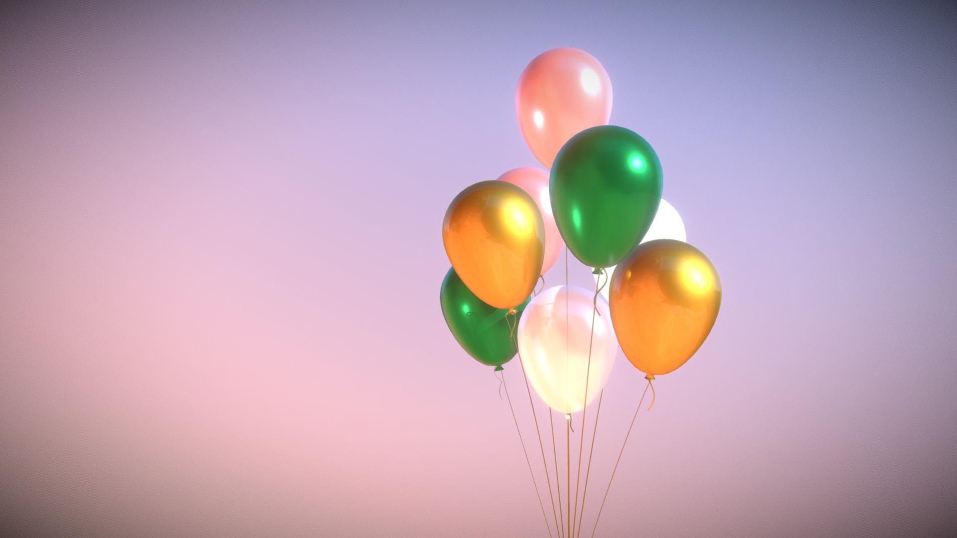 3D model Balloons - This is a 3D model of the Balloons. The 3D model is about a group of balloons.