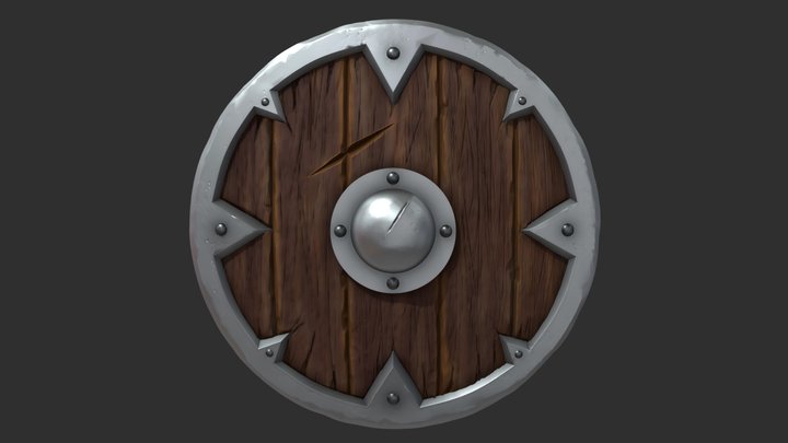 Stylized Viking Shield 3D Model