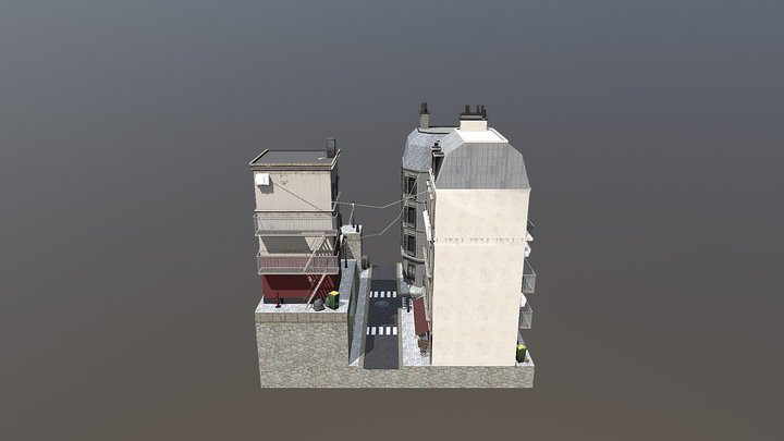 Cityscene Parijs 3D Model