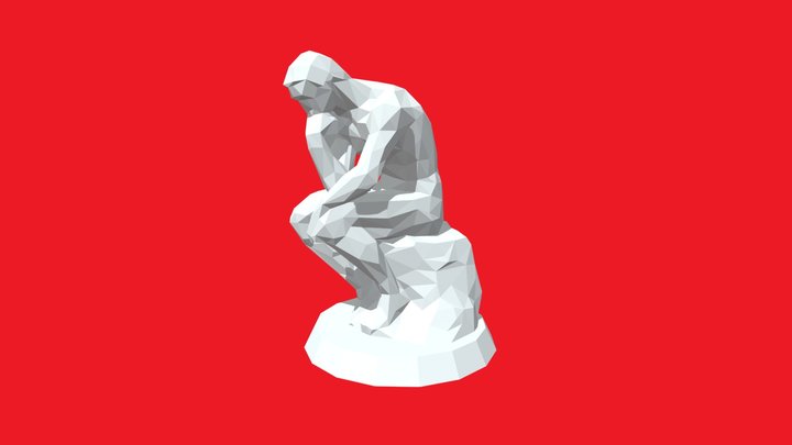 The Thinker Low Poly Stylized 3D Model