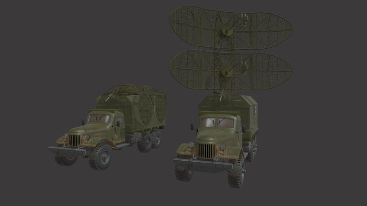 ZIL157 P-15 Flat Face radar (П-15 «Тропа») 3D Model