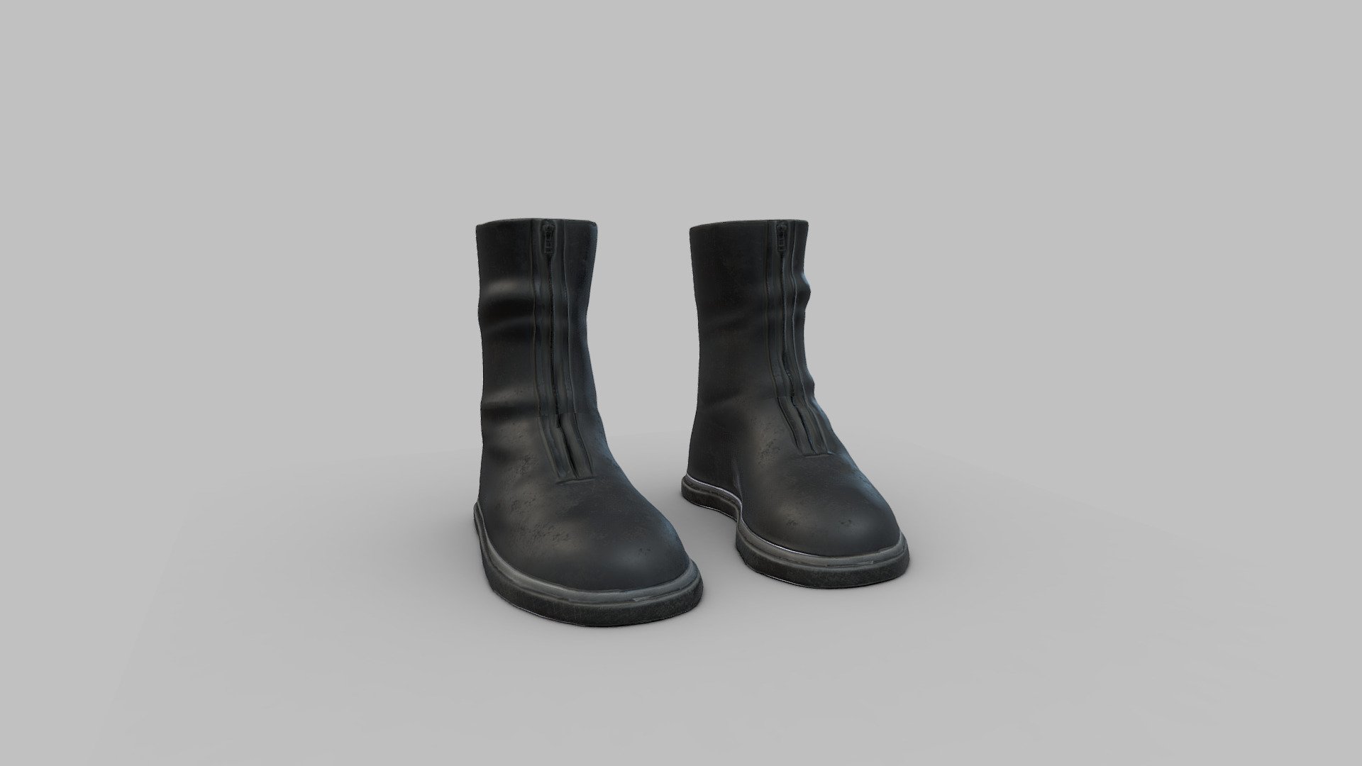 Black Flat Combat Boots - Buy Royalty Free 3D model by 3dia [372aad2 ...