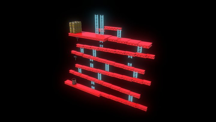 Donkey Kong Level 1 – Modello 3D gratuito STL