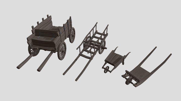 Medieval carts 3D Model