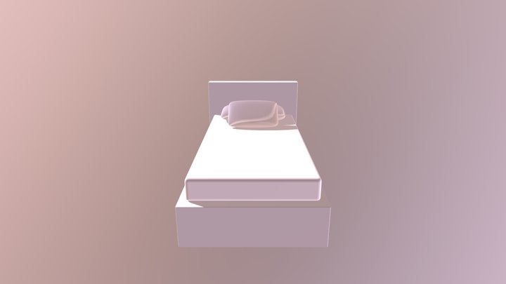 Low Poly Bed 3D Model