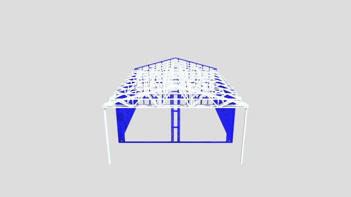 6x6 Shed 2m Awning 3D Model