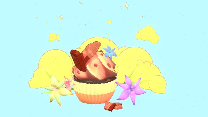 Chocolate Cupcake 3D Model