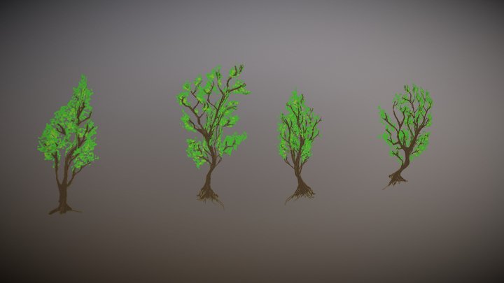 psx style trees – Kostenloses 3D-Modell STL