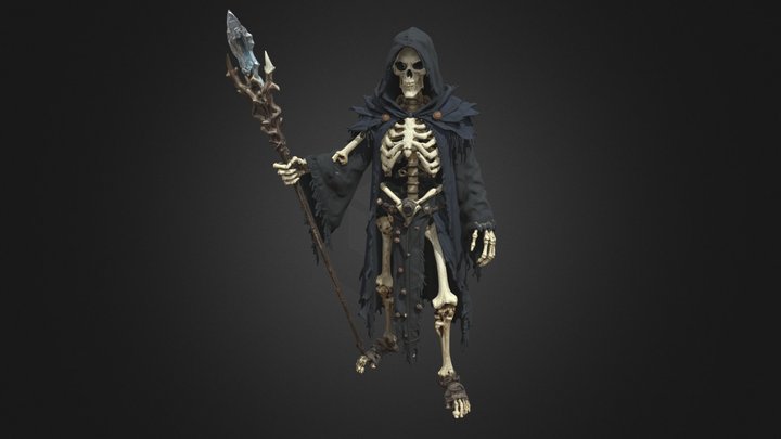 Skeleton Mage - Glowing Crystal Staff – Modelo 3D gratuito STL