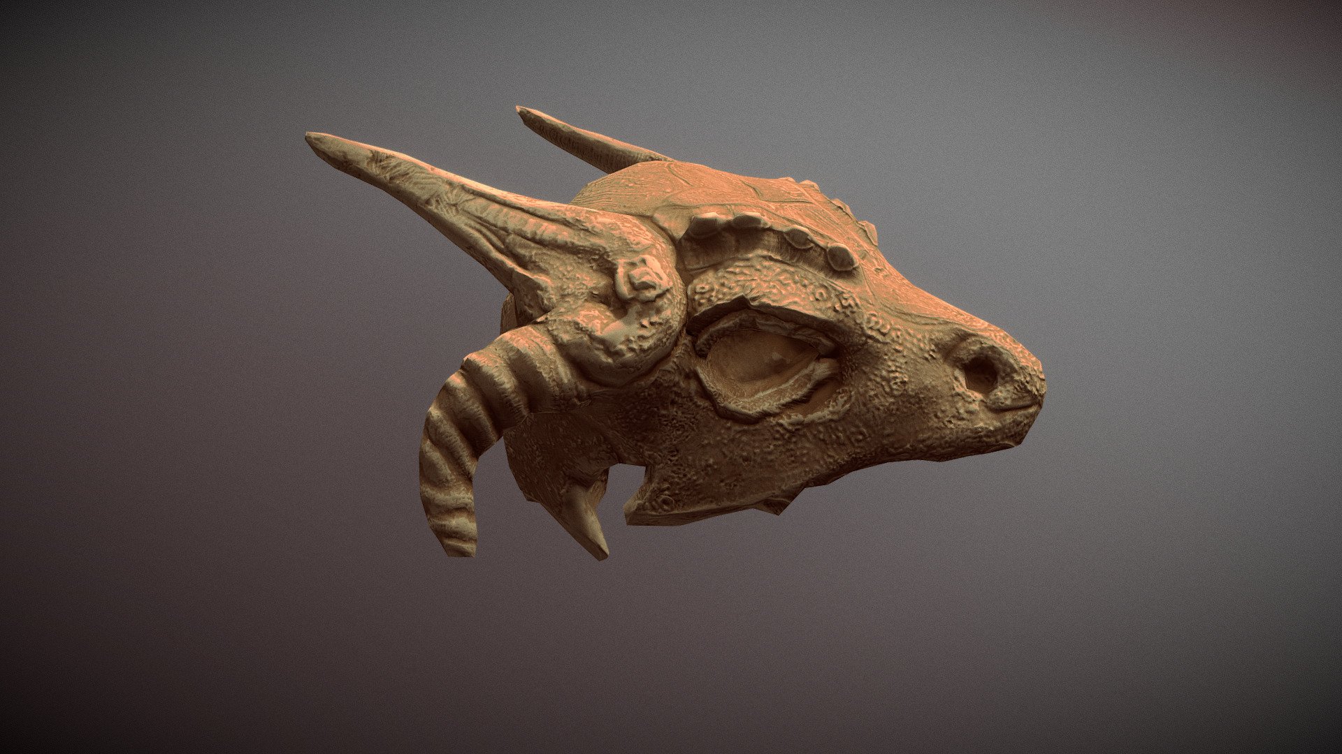 Dragon Skull Helm - Stylized Game Asset