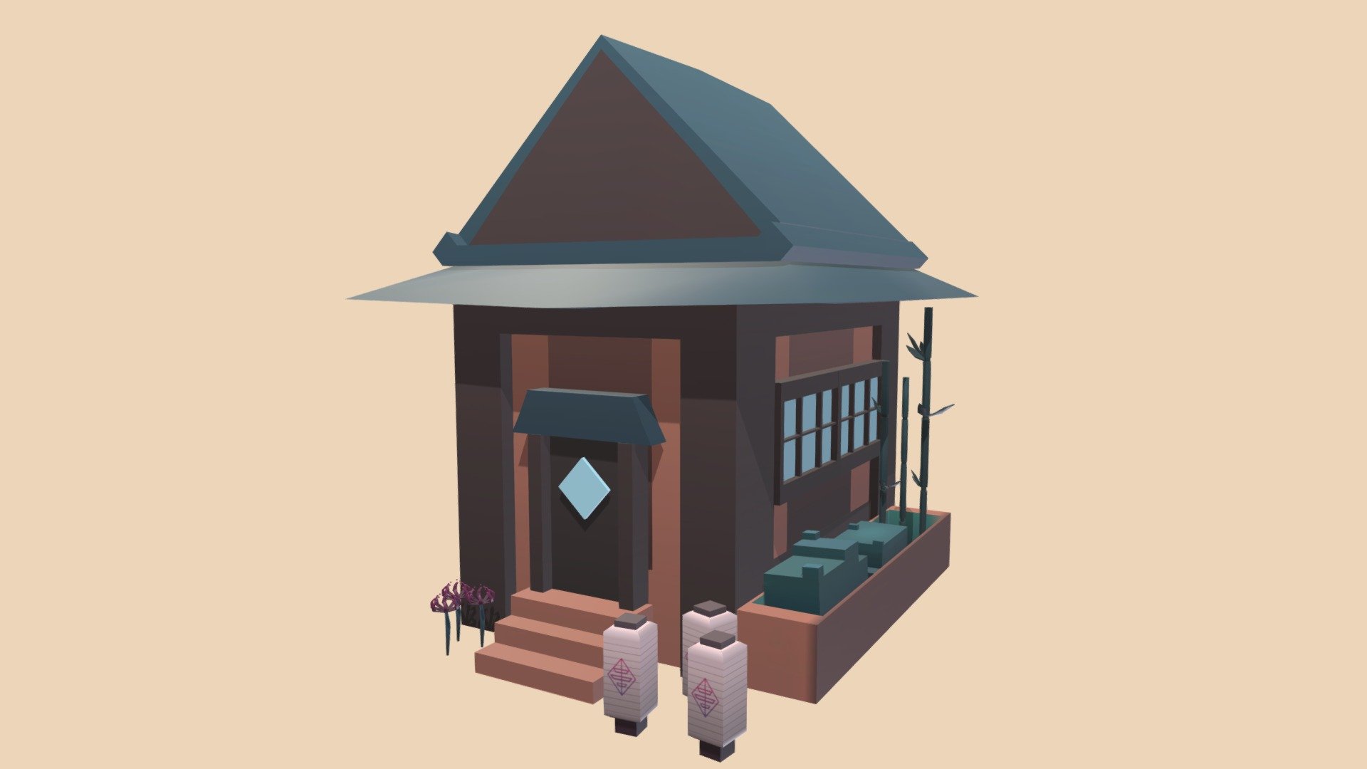 Casa Japonesa Lowpoly