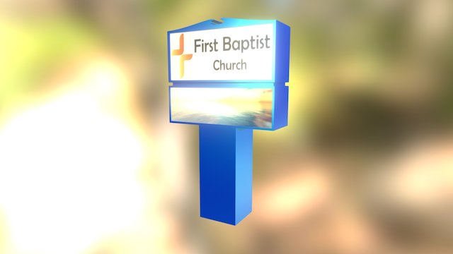 First Baptist Church Sign 3D Model