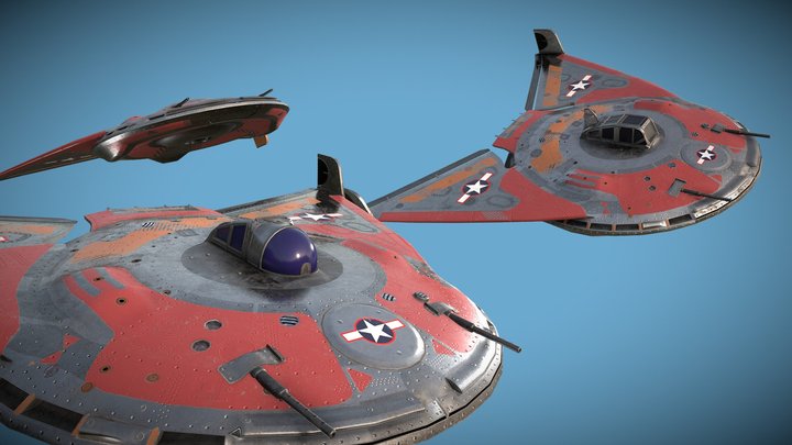 UFO Aircraft - Aero-Hybrid Fighters Mark2 3D Model