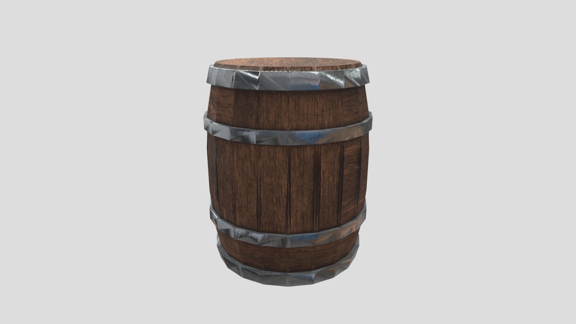 Western Wodden Barrel - Low Polly