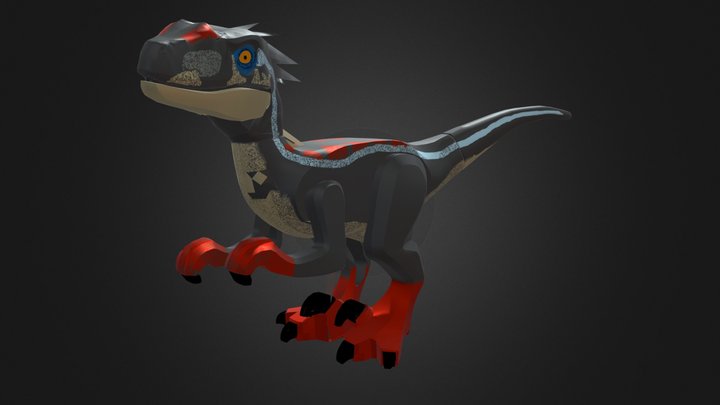 Animated LEGO JP3 Velociraptor 3D Model