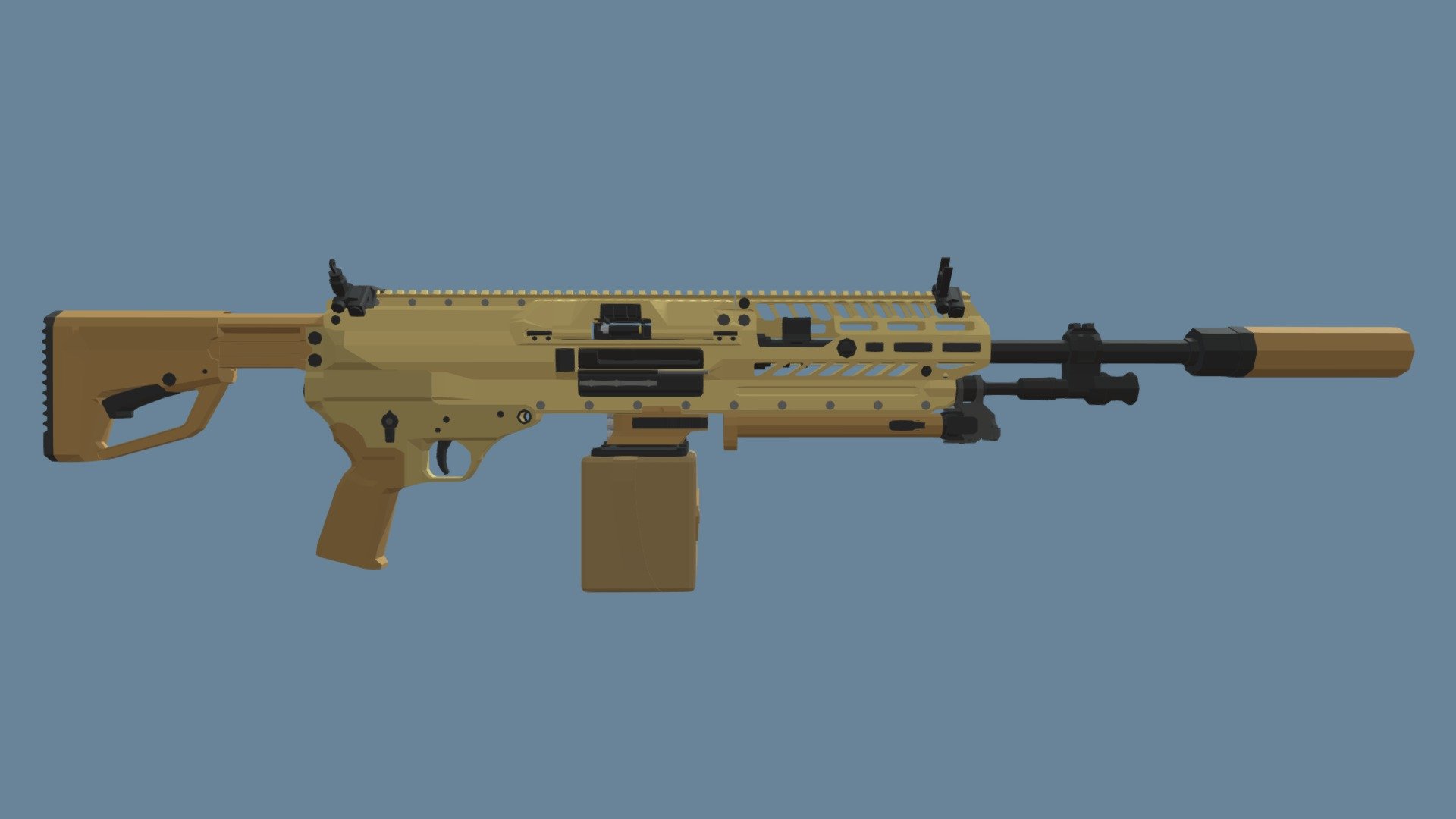 SIG Sauer XM250 (Low-Poly) - Download Free 3D model by GoldbergR ...