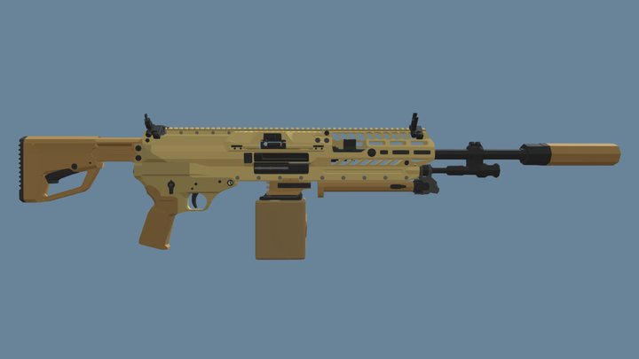 SIG Sauer XM250 (Low-Poly) 3D Model