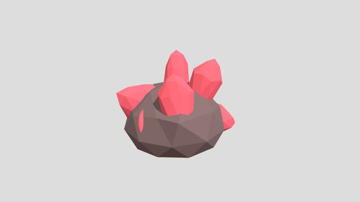 Asset Mineral ore for games. LOW POLY 3D Model