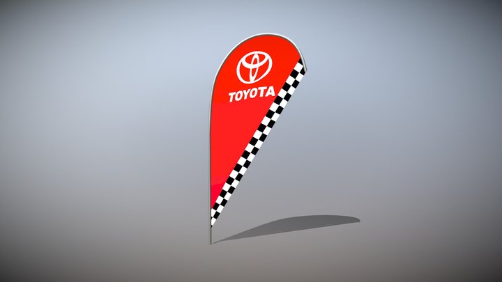 Flag Sport Car Toyota 3D Model