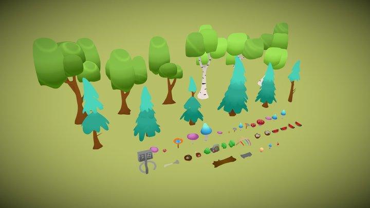 Prehistorical - Stylized low poly asset pack 3D Model