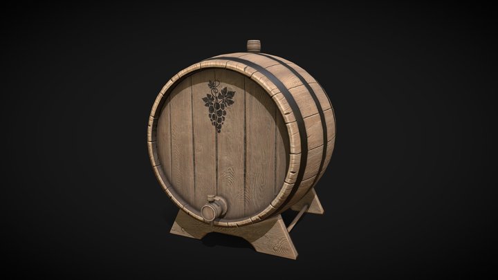 Wine barrel 3D Model