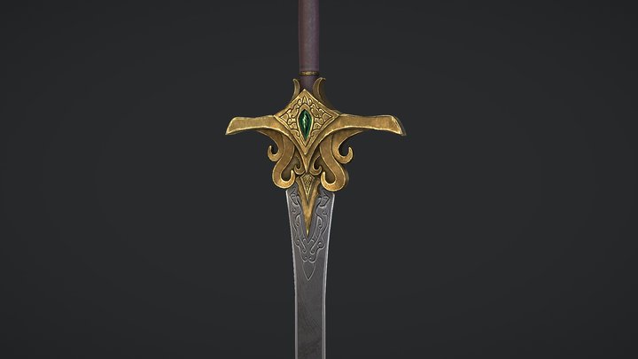 Ron'karar, the First Strike (Fantasy sword) 3D Model