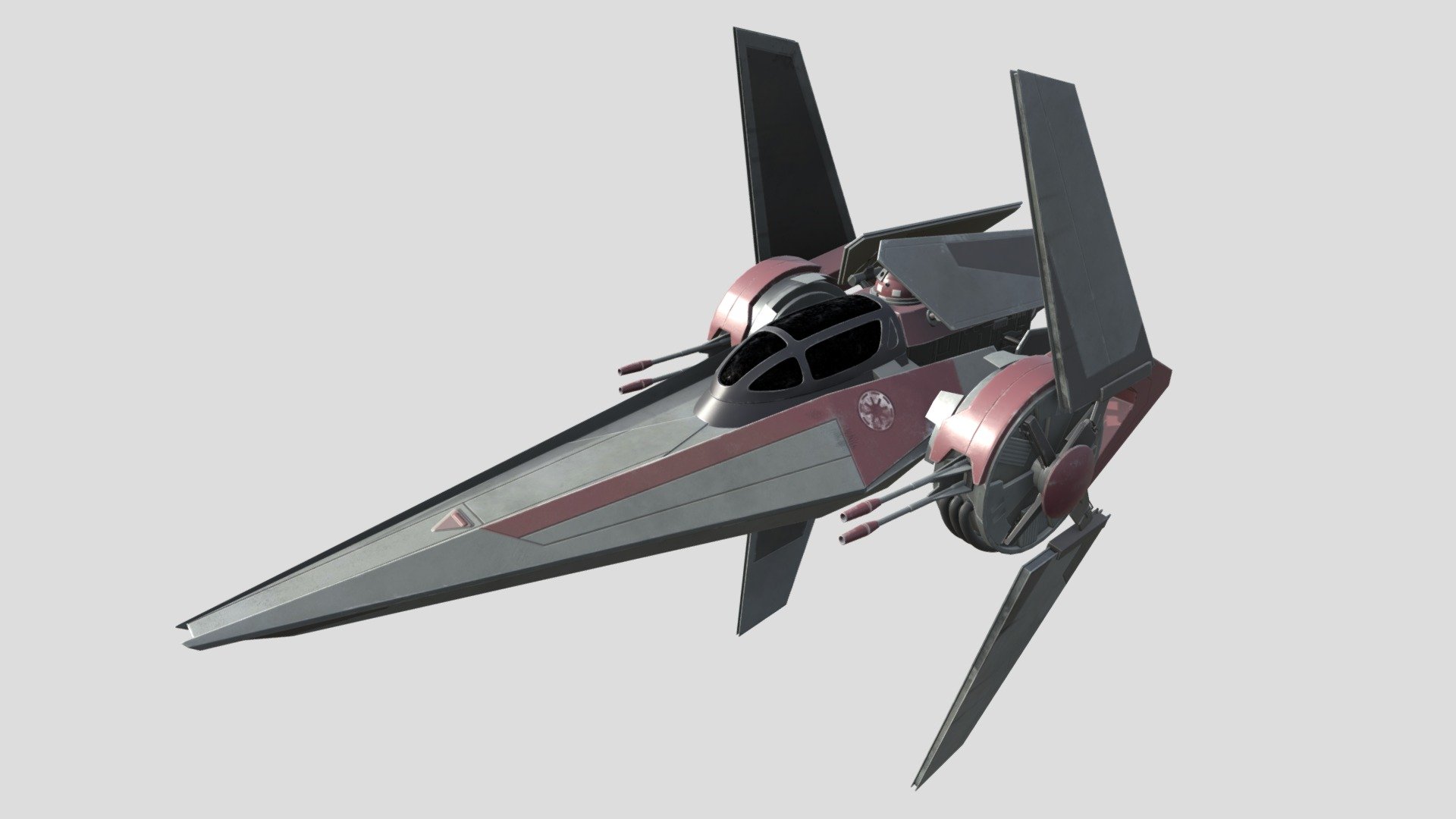 Vwing starfighter 3D model by Kirill F (Kirill_F) [374a07b] Sketchfab