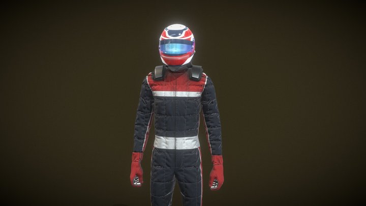 F1 Driver (rigged) 3D Model