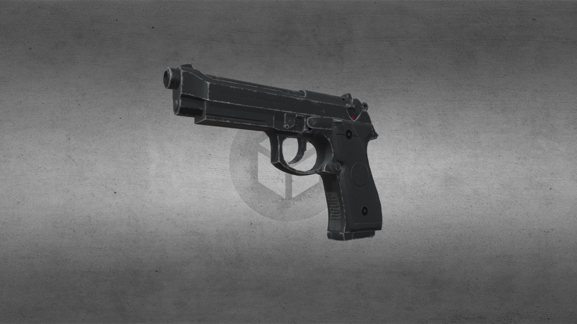 Beretta 92fs USA black pistol with scratches - Buy Royalty Free 3D ...