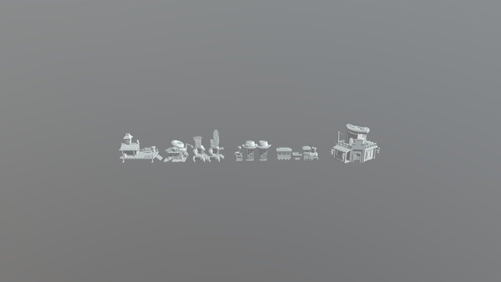 Wild West Buildings 3D Model