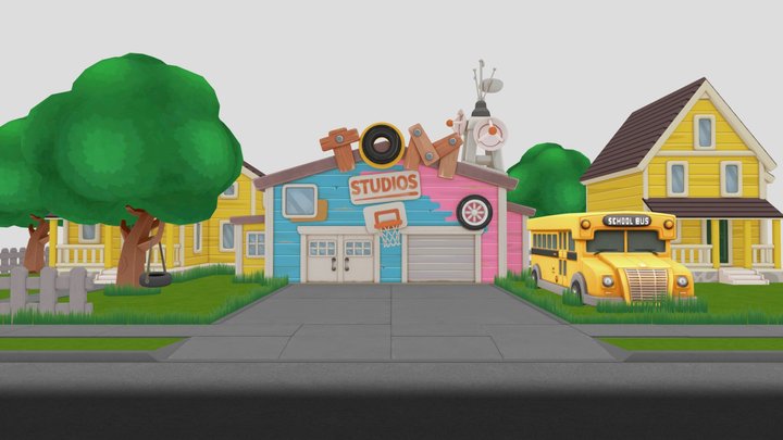 Tom Studios From Talking Tom Wild Party 3D Model