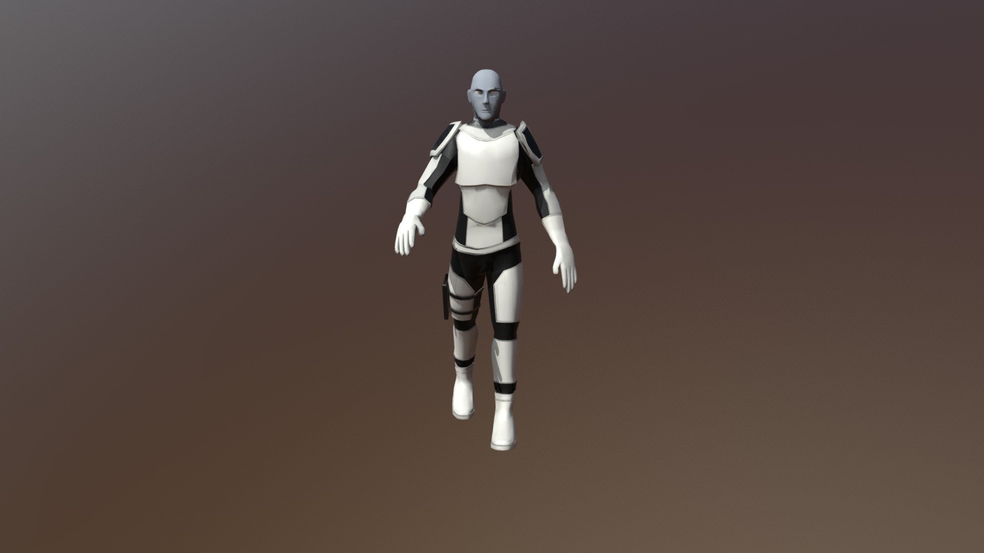 Sci-Fi Soldier With Light Armour (Animation)