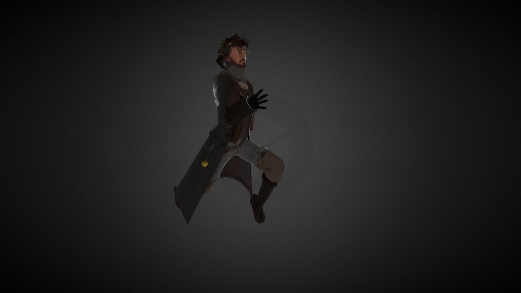 Run animation. Character inspired by Bloodborne