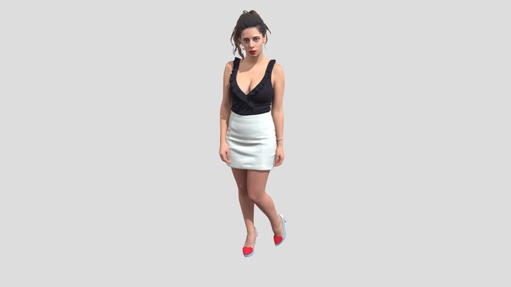 Ruffled Navy Top and Light Gray Mini Skirt – Modello 3D gratuito STL