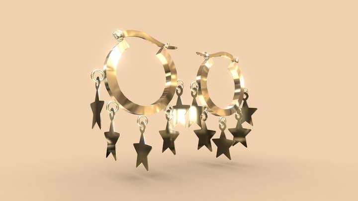 Stars Earrings 3D Model