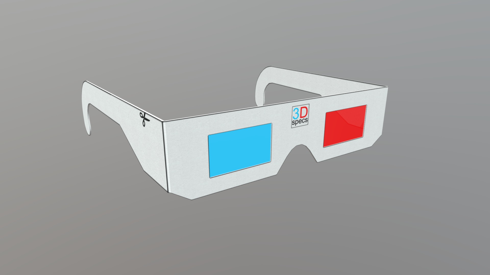 3D model 3D Specs / Glasses - This is a 3D model of the 3D Specs / Glasses. The 3D model is about a white and blue logo.