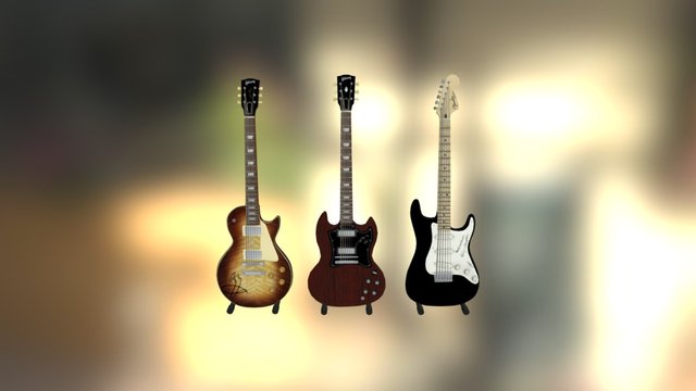 PBR Guitars 3D Model