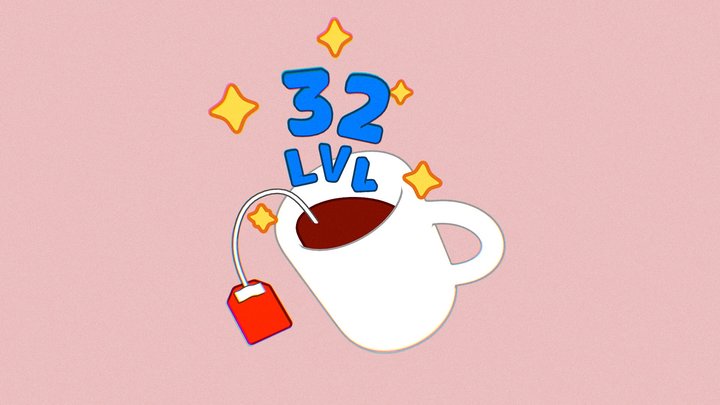 HAPPY B-DAY Tea Cup (for my Twitter friend) ☕✨ – Gratis 3D-model STL