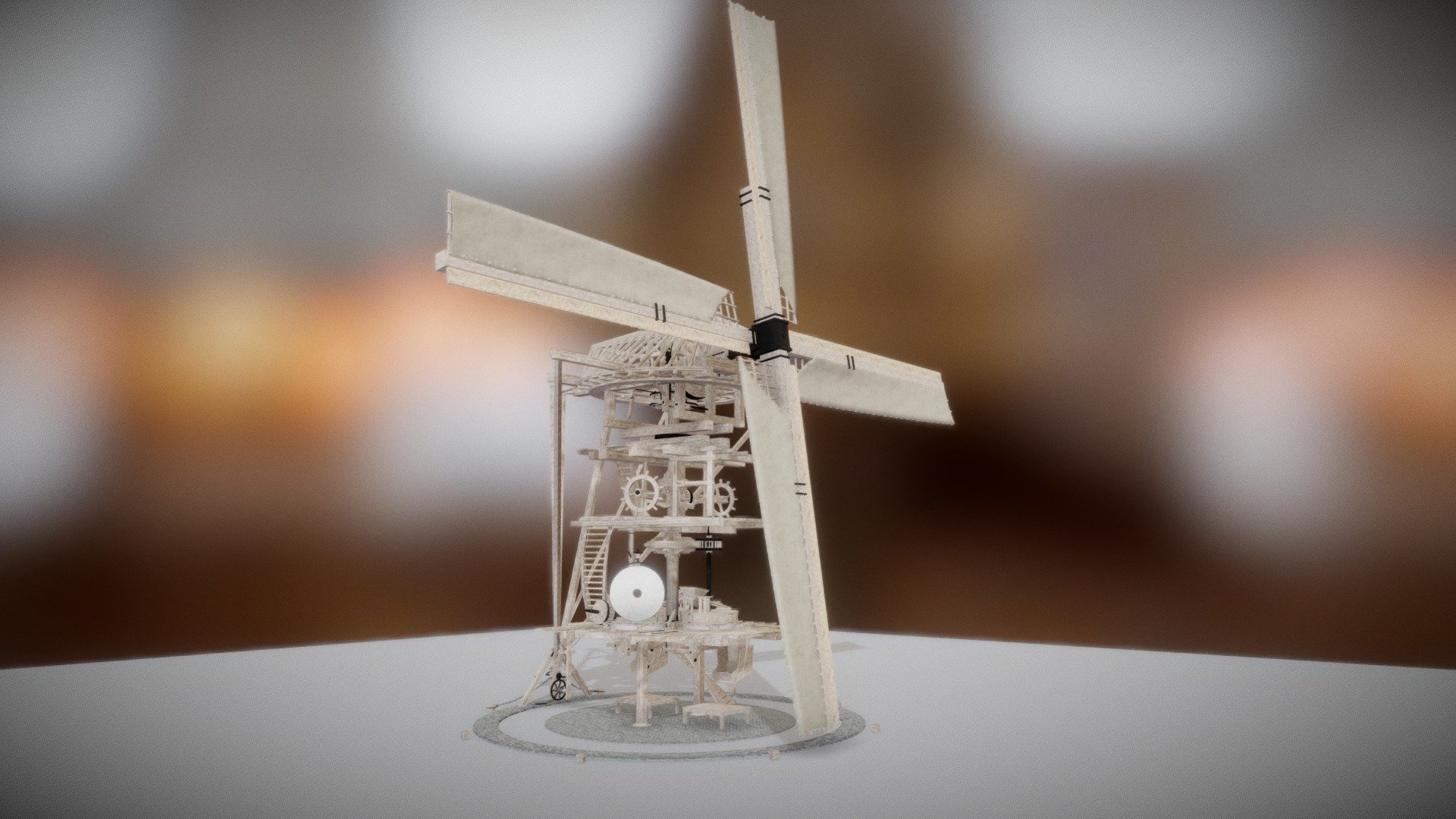 Stone windmill, Elene (B) - open view - 3D model by visualdimension ...