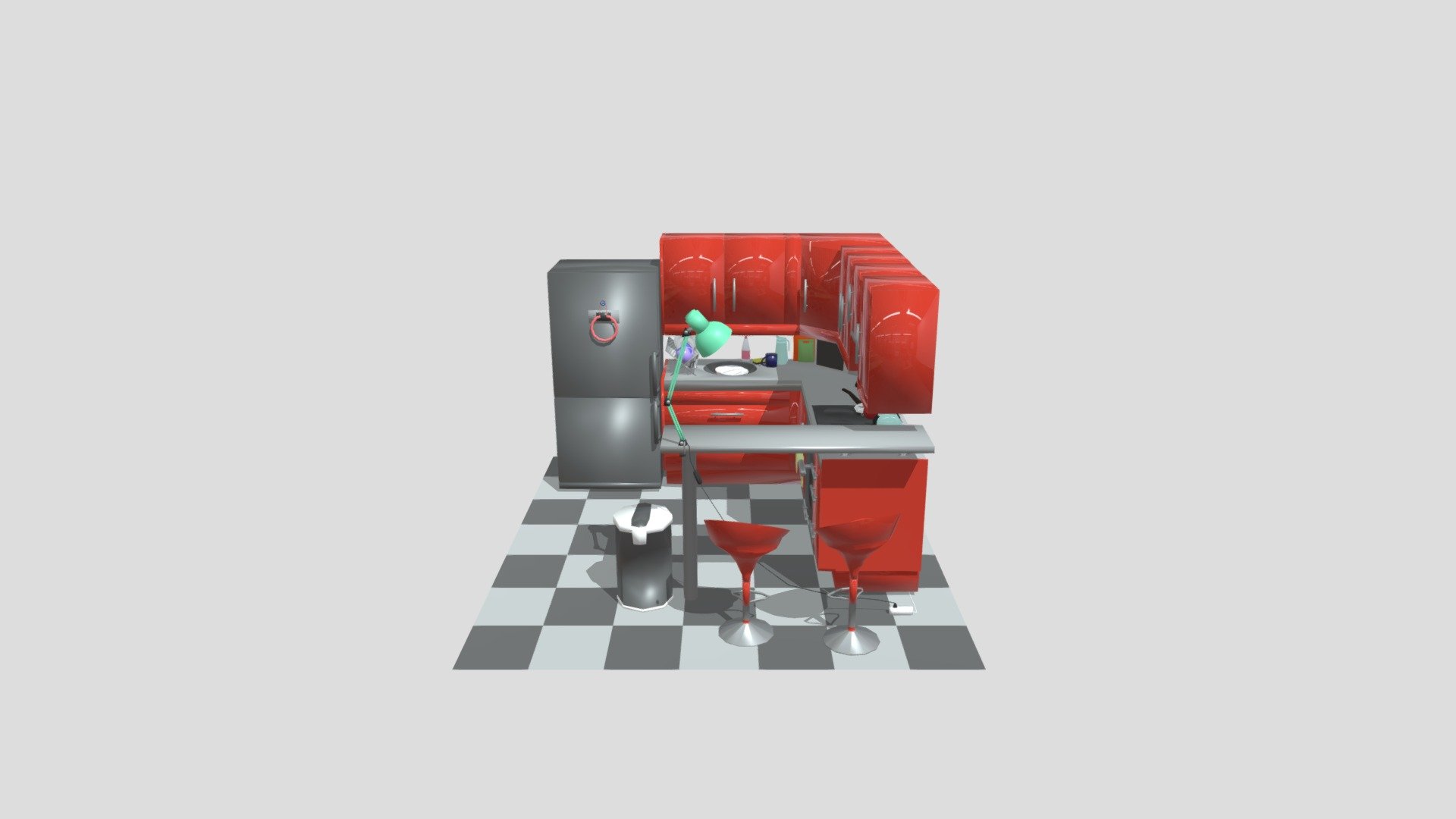 Red kitchen