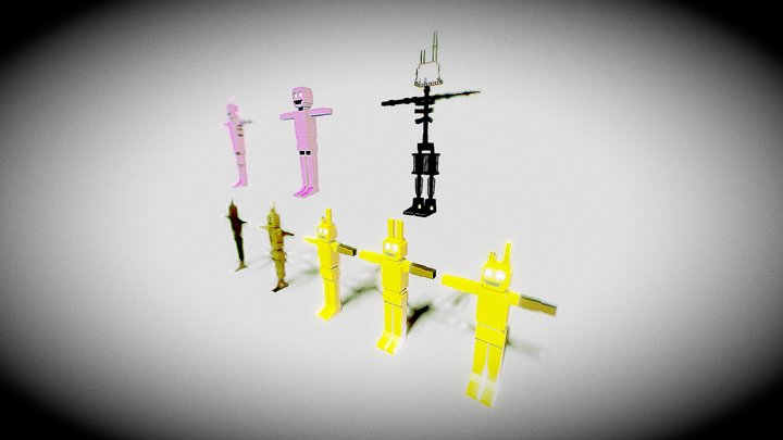 8-bit springs pack 3D Model