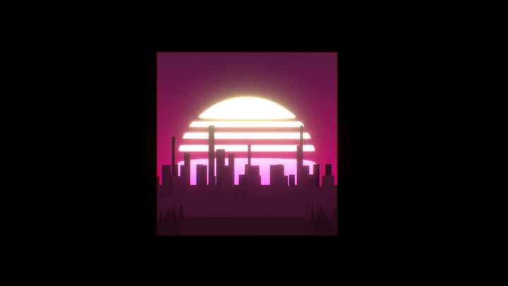 Synthwave Horizon 3D Model