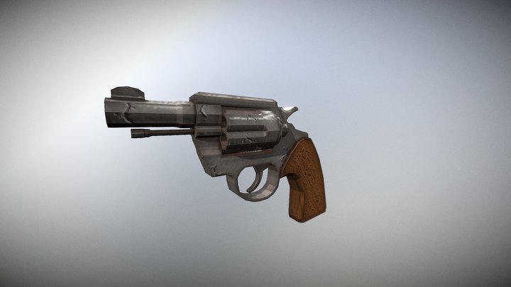 Retro Ps2 Revolver 3D Model