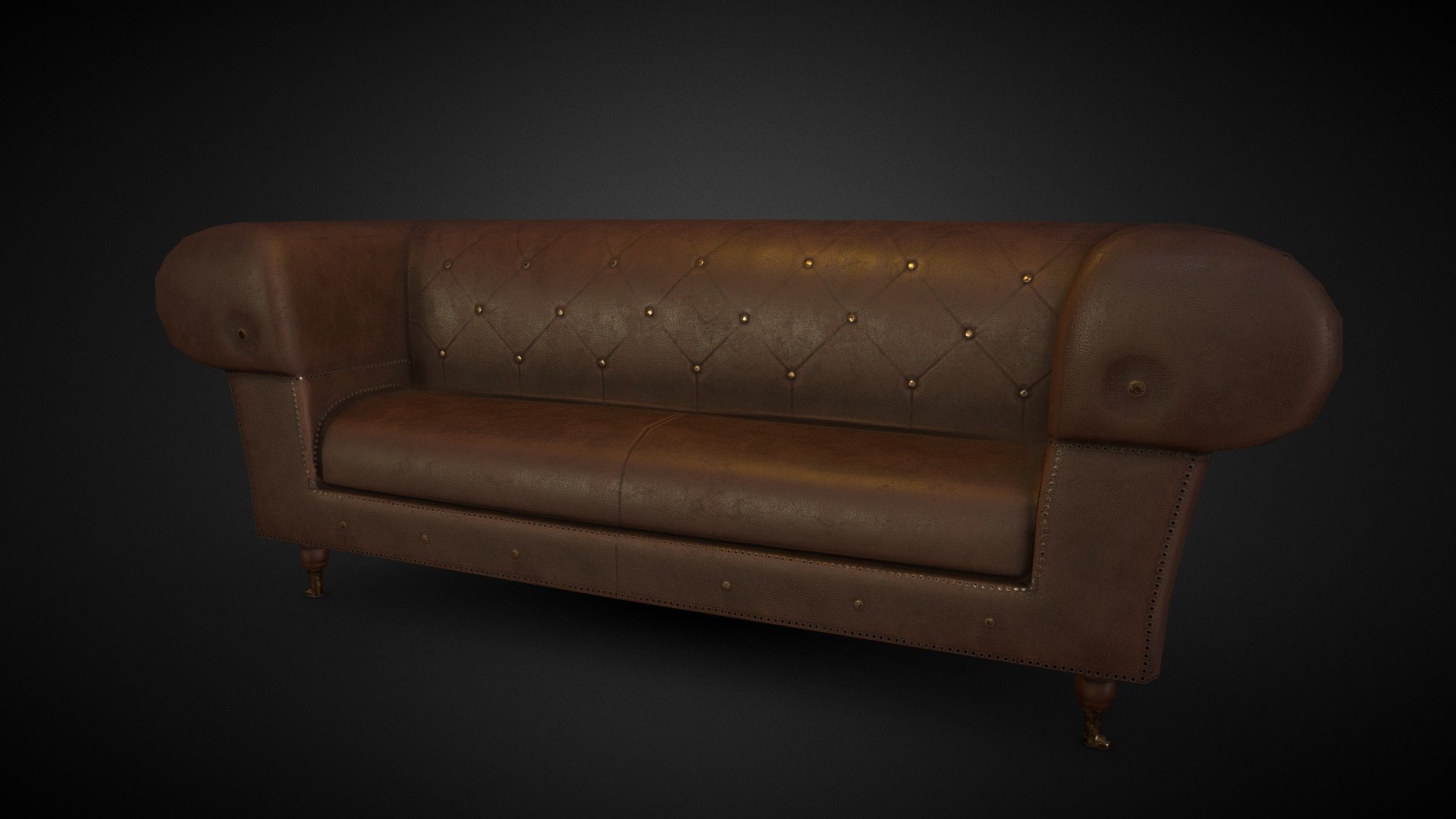 Iron Studded Sofa - Download Free 3D model by Lee Alex Johansson (@lee