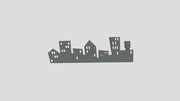 City Cardboard Cutouts 3D Model