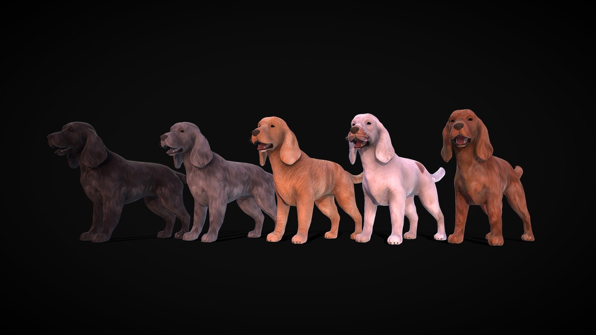 Dog Cocker Spaniel - 3D model by damir CGI (@damir_cgi) [3766d77 ...