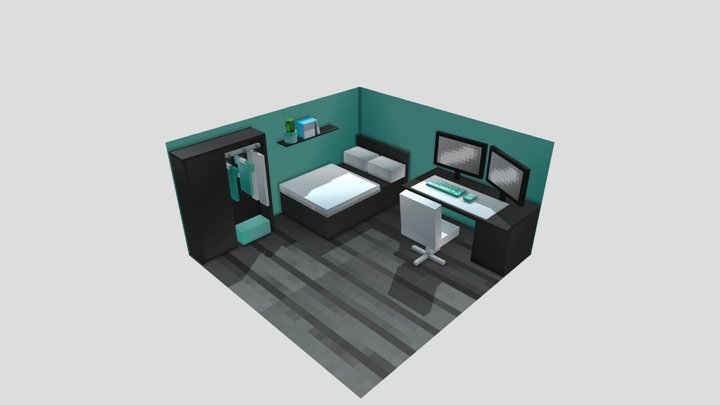 Simple bedroom 3D Model